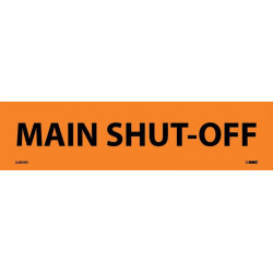 NMC 2054O Main Shut-Off Electrical Marker Label, Adhesive Backed Vinyl, 25/Pk