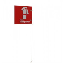 NMC JSCP-FE JSC 4' Pole Only w/ 10" x 7" Alum. Fire Extinguisher Sign