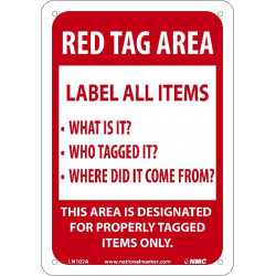 NMC LN102 Red Tag Area Sign