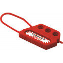 NMC LOH3 Lockout Hasp - Mini 3-Hole Red, Plastic, 3mm Shackle