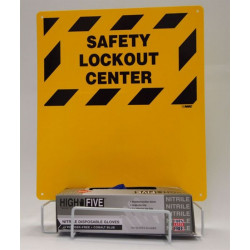 NMC LORK2BI Electrical Lockout - Bilingual, Backboard & Rack, 16" x 14"