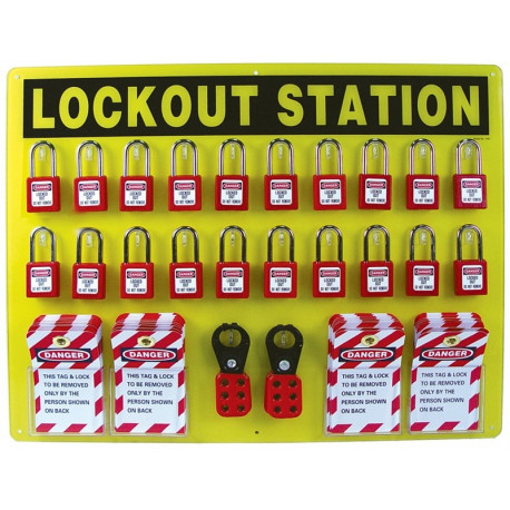 NMC LOS20 BACKBOARD Lockout Station Backboard, Supplied w/Hooks, 19" x 24", Acrylic