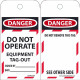 NMC LOTAG13ST Danger, Do Not Operate Equipment Tag-Out Tag, 6" x 3", Synthetic Paper, 25/Pk (Hole)