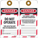 NMC LOTAG36-25 Danger, Do Not Operate Tag, 6" x 3", Unrippable Vinyl, 25/Pk
