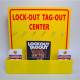 NMC LOTO3ECONOMY Lock-Out Tag-Out Center, 16" x 16", Yellow Acrylic