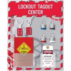 NMC LOTO4 Lock-Out Tag-Out Center, 20" x 16", Acrylic