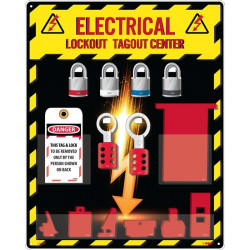 NMC LOTO5 Lock-Out Tag-Out Electrical Center, 20" x 16", Acrylic