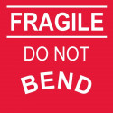 NMC LR29AL Fragile Do Not Bend Label, Shipping & Packing, 4" x 4", PS Paper, 500/Roll