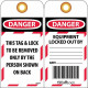 NMC LR304 Danger, This Tag & Lock To Be Removed...RFID Tag, 6" x 3", Unrippable Vinyl, w/Grommet, 10/Pk