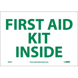 NMC M65 First Aid Kit Inside Sign, 7" H x 10" W