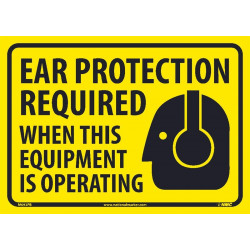 NMC M693PB Ear Protection Required...Sign (Graphic), 10" x 14", Adhesive Backed Vinyl