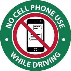 NMC M950AP No Cell Phone Use While Driving Label, 3" x 3", Adhesive Backed Vinyl
