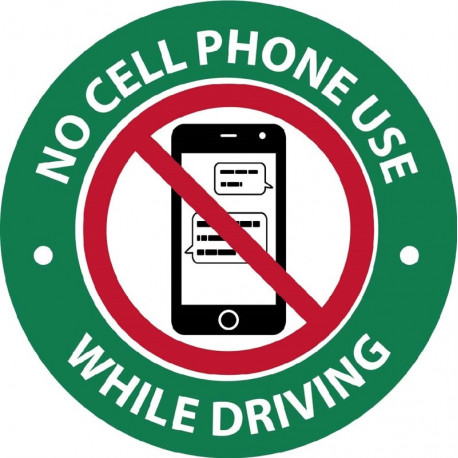 NMC M950AP No Cell Phone Use While Driving Label, 3" x 3", Adhesive Backed Vinyl