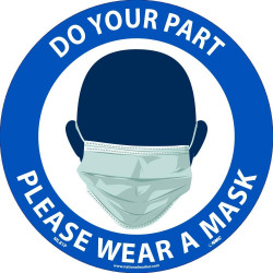 NMC ML81P Do Your Part, Please Wear A Mask Label, 6" x 6", Adhesive Backed Vinyl, 5/Pk