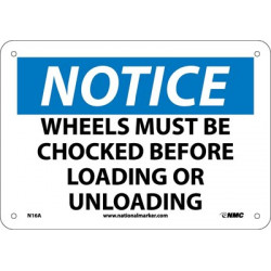 NMC N16 Notice, Wheels Must Be Chocked Before Loading Or Unloading Sign