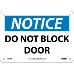 NMC N211 Notice, Do Not Block This Door Sign