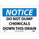 NMC N212 Notice, Do Not Dump Chemicals Down This Drain Sign