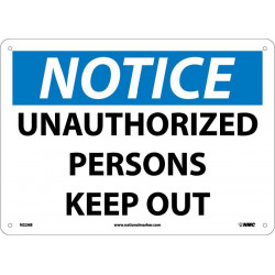 NMC N22 Notice, Unauthorized Persons Keep Out Sign