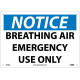 NMC N248 Notice, Breathing Air Emergency Use Only Sign, 10" x 14"