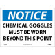 NMC N250 Notice, Chemical Goggles Must Be Worn Beyond This Point Sign, 10" x 14"