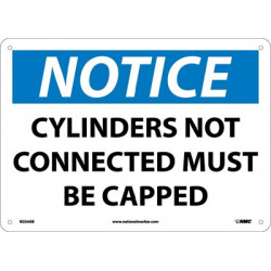 NMC N254 Notice, Cylinders Not Connected Must Be Capped Sign, 10" x 14"