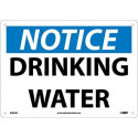 NMC N262 Notice, Drinking Water Sign, 10" x 14"
