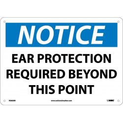 NMC N265 Notice, Ear Protection Required Beyond This Point Sign, 10" x 14"
