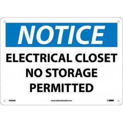NMC N266 Notice, Electrical Closet No Storage Permitted Sign, 10" x 14"