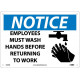 NMC N269 Notice. Employees Must Wash Hands...Sign (Graphic)
