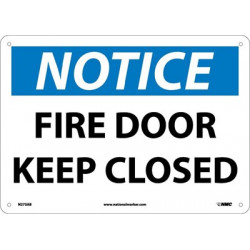 NMC N273 Notice, Fire Door Keep Closed Sign, 10" x 14"