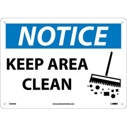 NMC N290 Notice, Keep Area Clean Sign, 10" x 14"