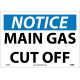 NMC N295 Notice, Main Gas Cut Off Sign, 10" x 14"