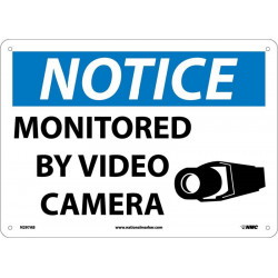 NMC N297 Notice, Monitored By Video Camera Sign, 10" x 14"