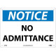 NMC N299 Notice, No Admittance Sign, 10" x 14"