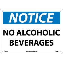NMC N303 Notice, No Alcoholic Beverages Sign, 10" x 14"