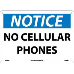 NMC N304 Notice, No Cellular Phones Sign, 10" x 14"