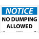 NMC N305 Notice, No Dumping Allowed Sign, 10" x 14"