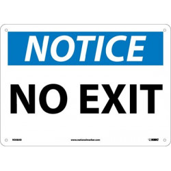 NMC N308 Notice, No Exit Sign, 10" x 14"