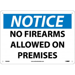 NMC N309 Notice, No Firearms Allowed On Premises Sign, 10" x 14"