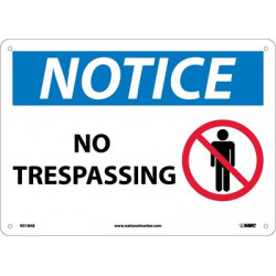 NMC N318 Notice, No Trespassing (Graphic) Sign, 10" x 14"