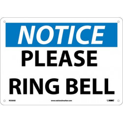 NMC N330 Notice, Please Ring Bell Sign, 10" x 14"