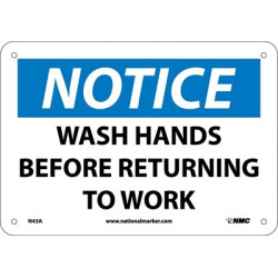 NMC N43 Notice, Wash Hands Before Returning To Work Sign