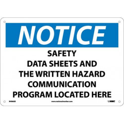 NMC N496 Notice, Safety Information Located Here Sign, 10" x 14"