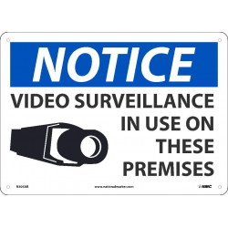 NMC N505AB Notice, Video Surveillance In Use On These Premises Sign, 10" x 14", Standard Aluminum