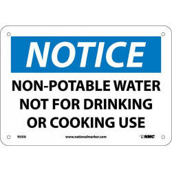 NMC N50 Notice, Non-Potable Water Not For Drinking Or Cooking Use Sign