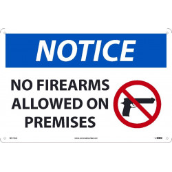 NMC N511 Notice, No Firearms Allowed On Premises Sign