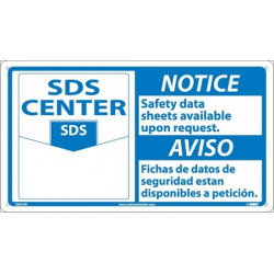 NMC NBA10 Notice, Safety Data Sheets Available Sign (Graphic), Bilingual, 10" x 18"