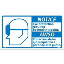 NMC NBA7 Notice, Eye Protection Required Sign (Graphic), Bilingual, 10" x 18"
