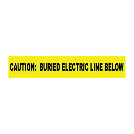 NMC YE Caution, Buried Electric Line Below, Non-Detectable Underground Tape, Yellow