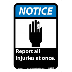 NMC NGA11 Notice, Report All Injuries At Once Sign (Graphic)